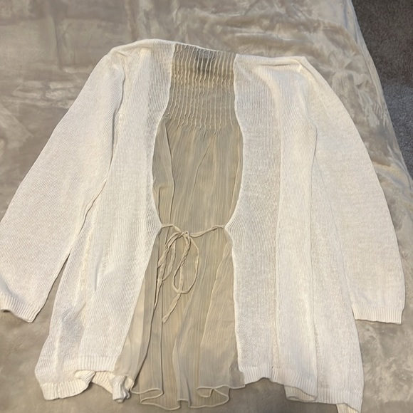 August Moon cream 3-4 cardigan with shear back - Picture 5 of 6